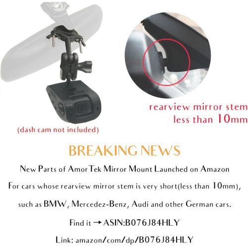  [아마존베스트]AMORTEK Dash Cam Mirror Mount Kit for Rexing V1,Falcon F170,Z-Edge,Old Shark,YI,Kdlinks X1,VANTRUE and Most Dash Camera and Car Camera