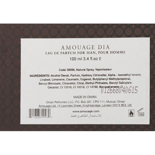  AMOUAGE Mens Dia EDP Spray, 3.4 fl. oz.