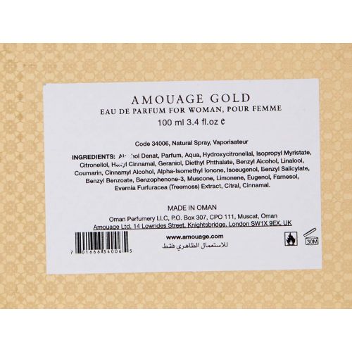  AMOUAGE Gold Womens Eau de Parfum Spray, 3.4 fl. oz.