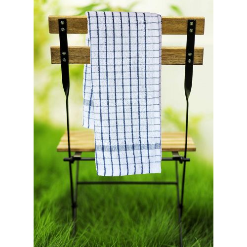  AMOUR INFINI Terry Kitchen Towels Set of 4 20 x 28 Inches Super Plush and Absorbent 100% Cotton Dish Towels with Hanging Loop Perfect for Kitchen and Household Uses Blue