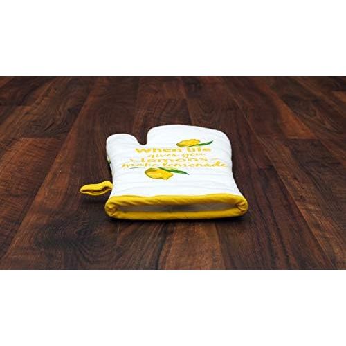  [아마존베스트]Amour Infini Citrus Splash 5 Pack Kitchen Set | 100% Cotton Machine Washable | Set Of Apron, Oven Mitt, Pot Holder and 2 Kitchen Towels | Perfect for Gifting, Baking and Everyday C