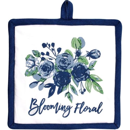  [아마존베스트]Amour Infini Pot Holders and Oven Mitts | Blooming Floral | 100% Natural Cotton | Set of 1 Oven Mitt and 1 Pot Holder | Durable Heat Resistant for Kitchen and Machine Washable