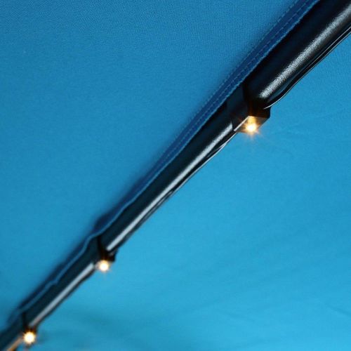  AMPERSAND SHOPS AMPERSAND 9-Ft. 8-Rib Offset Patio Umbrella Solar String Lights (Cool White)