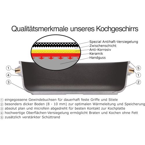  AMT Schmortopf 832 aus Aluguss - Durchmesser 32 cm, Hoehe 8 cm