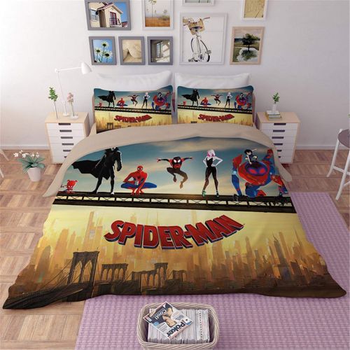  AMTAN 3D Spider Man Duvet Cover Twin for Boys Superhero Movie Kids Bedding 3-Piece Including 1Duvet Cover,2Pillowcases Twin Size