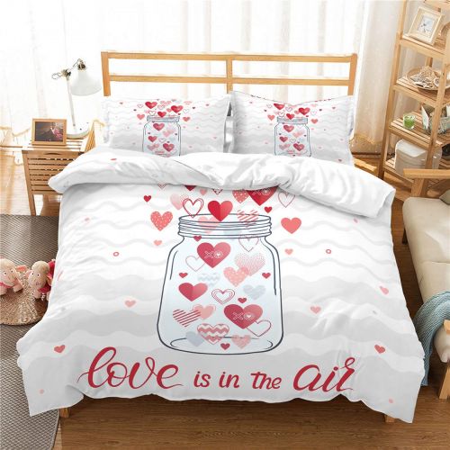  AMTAN Lovers Bedding Set,3D Print Pink and Gray Lips Kissing Gray Duvet Cover Set 100% Polyester Comfortable Bedding for Women Girls Lovers and Teens 3 Piece 1 Duvet Cover 2 Pillow