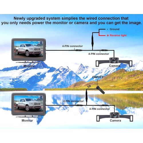  [아마존베스트]AMTIFO A2 HD 1080P Car Backup Camera with 4.3 Inch Monitor,Easy Installation System for Cars,Trucks,SUVs,Vans,LED Lights Clear Night Vision,DIY Guide Lines