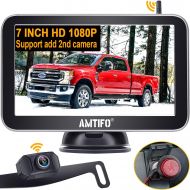 [아마존베스트]AMTIFO HD 1080P 7 Inch Digital Wireless Backup Camera for Trucks,Cars,Vans,Campers,Hitch Rear View Camera Kit with Stable Signal,DIY Guide Lines - AM-W70