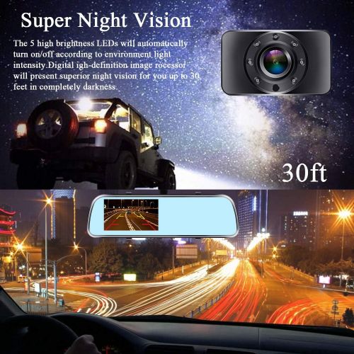  [아마존베스트]AMTIFO A1 HD 1080P Backup Camera,4.3 Mirror Monitor Licence Plate Rear View Hitch Camera,Easy Installation Rear/Front View Camera System for Cars,Minivans,SUVs,Trucks