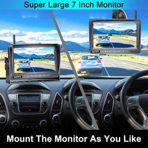  [아마존베스트]AMTIFO A5 HD 1080P Digital Wireless Backup Camera with 5 Monitor System ForTruck,RV,Motorhome,Trailer High-Speed Observation Camera Adjustable Rear/Front View, Guide Lines ON/Off,I