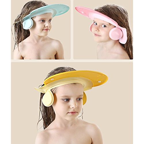  [아마존베스트]AMTOOCH Baby Bath Shampoo Cap wash Shower Visor hat Prevent Water from Entering The Eyes and Ears Adjustable Bathing tub Head Hair Rinser Shield Protection Kids and Toddler (Pink)