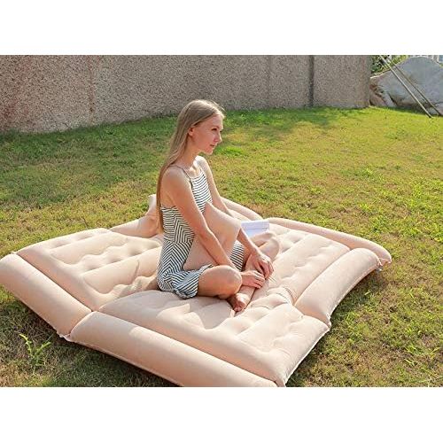  AMTOOCH Car Camping Air Mattresses Thickened and Flocking with Inflatable Pillows Travel Mattress Camping Air Bed Dedicated Mobile Cushion Extended Outdoor Universal SUV MPV Back Seat 8 Ai