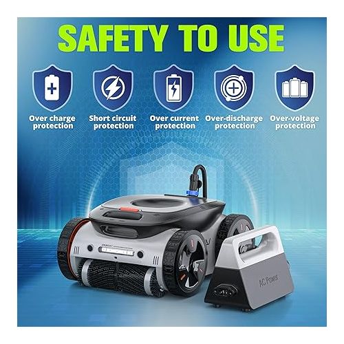  Espier Robotic Pool Cleaner up to 50 FT, AI-Assisted Mapping, Self-Parking, APP Control, Continuous Operation, Automatic Pool Vacuum Ideal for Inground Pools