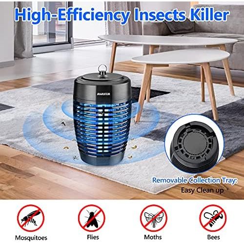  AMUFER Bug Zapper,4000V Powerful Electric Mosquito Zapper with 13W UV Light,IPX4 Waterproof Fly Trap for Outdoor and Indoor