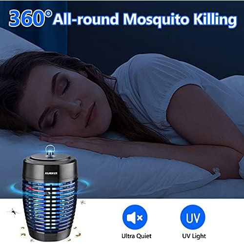  AMUFER Bug Zapper,4000V Powerful Electric Mosquito Zapper with 13W UV Light,IPX4 Waterproof Fly Trap for Outdoor and Indoor