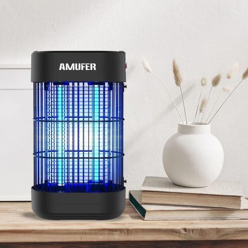  AMUFER Bug Zapper Outdoor and Indoor Electric,Mosquito Zapper with 16W UV Light,4000V Powerful Electric Shock Mosquito Trap, Fly Zapper(Black)