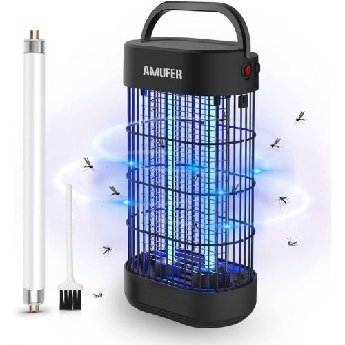  AMUFER Bug Zapper Outdoor and Indoor Electric,Mosquito Zapper with 20W UV Light,4400V Powerful Electric Shock Mosquito Trap, Fly Zapper(Black)