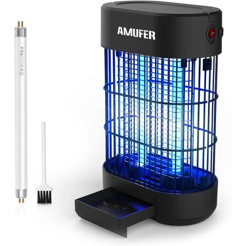  Bug Zapper, AMUFER Mosquito Zapper Quite 12W Electric Bug Zapper Indoor Plug in Mosquito Trap Light Mosquito Killer eliminates Mosquitoes & Flies with Fly Zapper for Home, Restaura