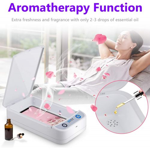  AMUFER Phone Cleaner Smartphone Cleaner, Portable Cell Phone Cleaner Box with Aromatherapy Function for iPhone, Makeup Tools, Glasses, Watch, Masks, Keys