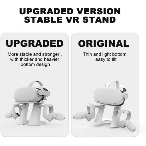 [아마존베스트]AMVR Upgraded Version 2nd VR Stand,More Stable Base Headset Display Holder and Controller Mount Station for Oculus Quest, Rift, Rift S Headset and Touch Controllers (White)