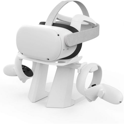  [아마존베스트]AMVR Upgraded Version 2nd VR Stand,More Stable Base Headset Display Holder and Controller Mount Station for Oculus Quest, Rift, Rift S Headset and Touch Controllers (White)