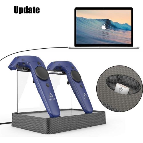  By      AMVR AMVR Dual Charger Magnetic Charging StationStand,Support Firmware Upgrade for HTC VIVE or Pro Controller (Carbon Fiber)