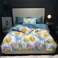 [아마존베스트]AMWAN Soft Cotton Floral Duvet Cover Set Queen Vintage Birds Branches Pattern Full Bedding Set for Teens Girls Luxury Reversible 3 Piece Duvet Comforter Cover Set with Zipper Closu