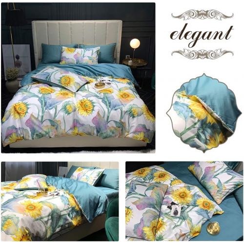  [아마존베스트]AMWAN Soft Cotton Floral Duvet Cover Set Queen Vintage Birds Branches Pattern Full Bedding Set for Teens Girls Luxury Reversible 3 Piece Duvet Comforter Cover Set with Zipper Closu