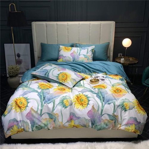  [아마존베스트]AMWAN Soft Cotton Floral Duvet Cover Set Queen Vintage Birds Branches Pattern Full Bedding Set for Teens Girls Luxury Reversible 3 Piece Duvet Comforter Cover Set with Zipper Closu