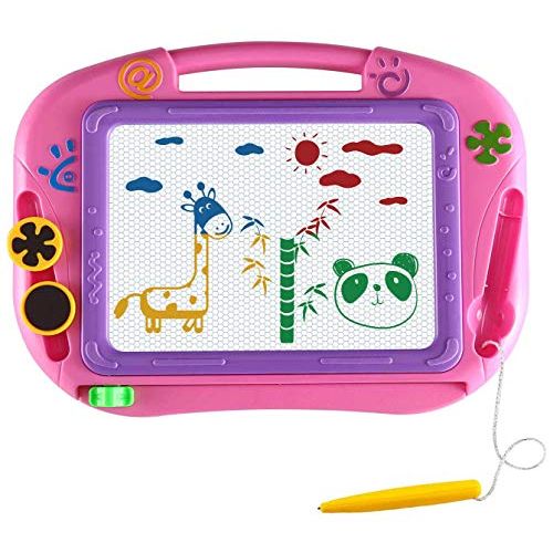  [아마존베스트]AMZCARS Magnetic Drawing Board Gifts for Toddlers,Kids Travel Doodle Board Toys for Age 3 4 Year Old Girls,A Etch Toddler Sketching Pad for Learning and Painting,Great Birthday Pre