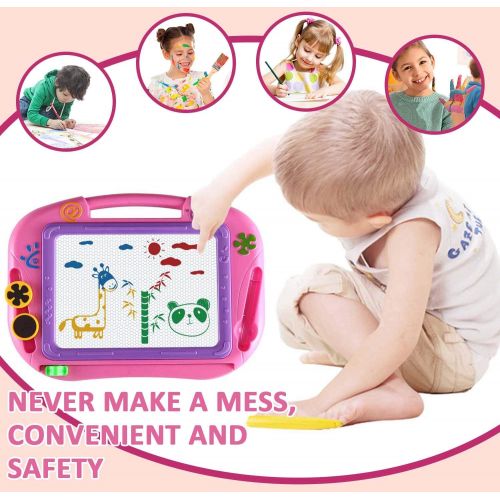  [아마존베스트]AMZCARS Magnetic Drawing Board Gifts for Toddlers,Kids Travel Doodle Board Toys for Age 3 4 Year Old Girls,A Etch Toddler Sketching Pad for Learning and Painting,Great Birthday Pre