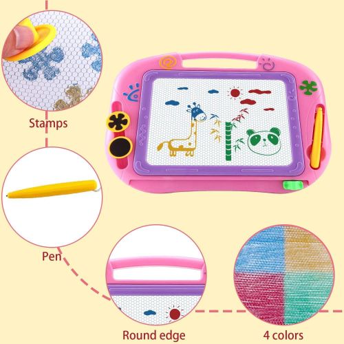  [아마존베스트]AMZCARS Magnetic Drawing Board Gifts for Toddlers,Kids Travel Doodle Board Toys for Age 3 4 Year Old Girls,A Etch Toddler Sketching Pad for Learning and Painting,Great Birthday Pre
