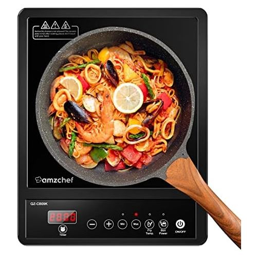  [아마존베스트]Sensitive touch control, induction hob, Amzchef single induction hob, ultra-thin portable design.