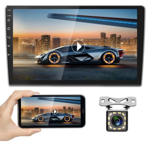  Android Car Radio 10 Inch Touch Screen GPS Sat Navi Stereo Player AMprime 2 Din Bluetooth WiFi FM Receiver Mobile Phone Mirror Link Dual USB + Backup Camera