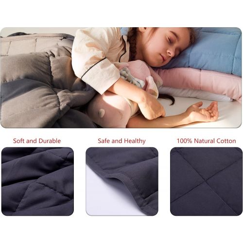  [아마존베스트]AN Todder Weighted Blanket (3 lbs, 36” x 48”, Throw Size) Premium Cotton with Natural Glass Beads