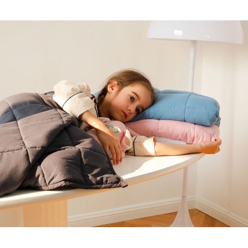  [아마존베스트]AN Todder Weighted Blanket (3 lbs, 36” x 48”, Throw Size) Premium Cotton with Natural Glass Beads