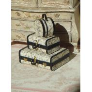 ANABELAMINIATURES Dollhouse Miniature suitcase set. Three Miniature luggage suitcases for dollhouses. 1:12 Miniature luggage Miniature collector.