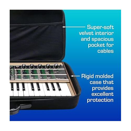  ANALOG CASES Korg MicroKorg/MicroKorg XL+ Case - Custom-Fitted Compact Pulse Hard Case for Travel
