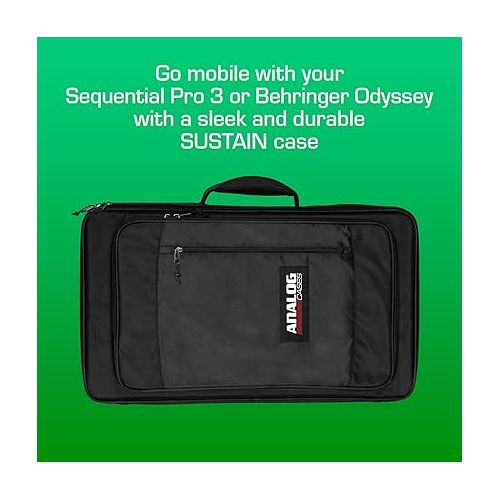  ANALOG CASES Sequential Pro 3 / Behringer Odyssey Case - Custom-Fitted Padded SUSTAIN Travel Case with Backpack Straps