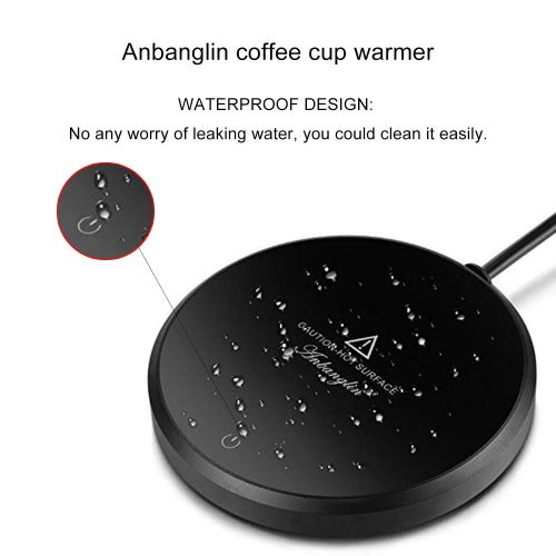  ANBANGLIN Coffee Mug Warmer - Electric Smart Beverage Warmer Auto Shut Off after 4 Hours for Office/Home Use, Suitable for Water, Cocoa, Milk & Coffee (No cup)