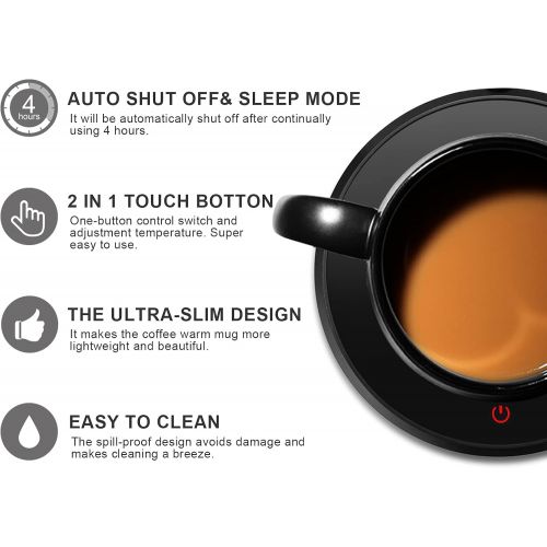  Smart Coffee Warmer for Desk, Coffee Mug Warmer with Auto Shut Off, ANBANGLIN Coffee Cup Warmer for Coffee Milk Tea, Candle Wax Cup Warmer Heating Plate, Great Gift (NO MUG)