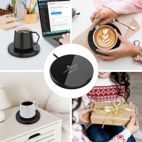  Smart Coffee Warmer for Desk, Coffee Mug Warmer with Auto Shut Off, ANBANGLIN Coffee Cup Warmer for Coffee Milk Tea, Candle Wax Cup Warmer Heating Plate, Great Gift (NO MUG)