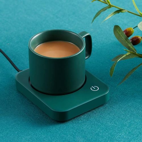  Mug Warmer for Desk, Coffee Mug Warmer with Auto Shut Off, ANBANGLIN Coffee Warmer for Coffee Milk Tea, Candle Wax Cup Warmer Heating Plate (Green--NO Mug)