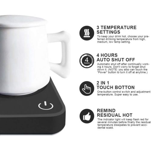  [아마존베스트]Coffee Mug Warmer, ANBANGLIN Coffee Warmer for Desk with Auto Shut Off, Coffee Cup Warmer for Coffee Milk Tea, Candle Wax Cup Warmer Heating Plate (Black)