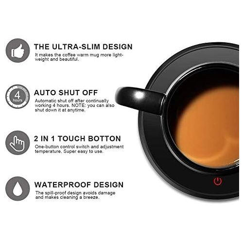  [아마존베스트]Smart Mug Warmer, Coffee Mug Warmer, Coffee Warmer for Desk with Auto Shut Off, ANBANGLIN Coffee Cup Warmer for Coffee Milk Tea, Candle Wax Cup Warmer Heating Plate, Great Gift for