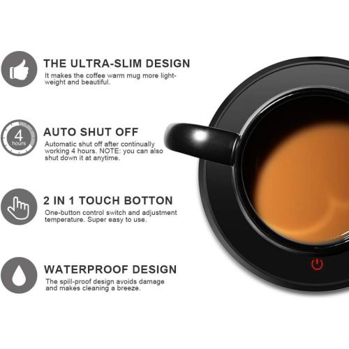  [아마존베스트]Smart Mug Warmer, Coffee Mug Warmer, Coffee Warmer for Desk with Auto Shut Off, ANBANGLIN Coffee Cup Warmer for Coffee Milk Tea, Candle Wax Cup Warmer Heating Plate, Great Gift for