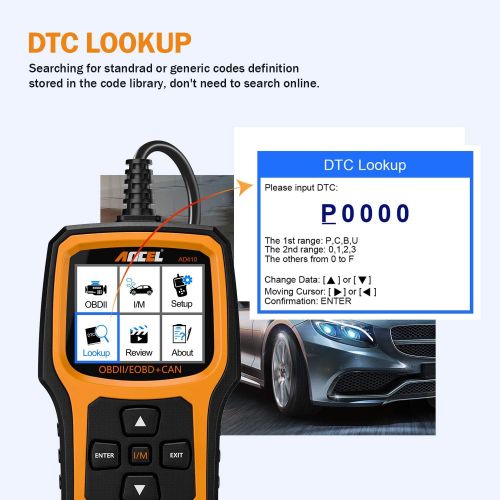  ANCEL AD410 Enhanced OBD II Vehicle Code Reader Automotive OBD2 Scanner Auto Check Engine Light Scan Tool