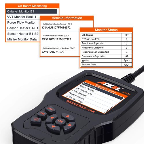  ANCEL AD530 Vehicle OBD2 Scanner Car Code Reader Diagnostic Scan Tool with Enhanced Code Definition and Upgraded Graphing Battery Status