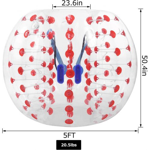  [아마존핫딜][아마존 핫딜] Amazon ANCHEER Inflatable Bumper Bubble Soccer Ball Dia 5 ft (1.5m) Giant Human Hamster Ball for Adults and Kids (red dot 1, 5 FT)