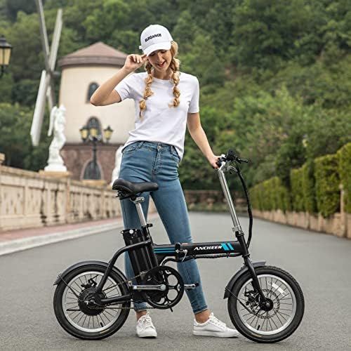  ANCHEER Folding Electric Commuter Bike, 16 City Ebike with 8Ah Removable Lithium-Ion Battery Electric Bicycles